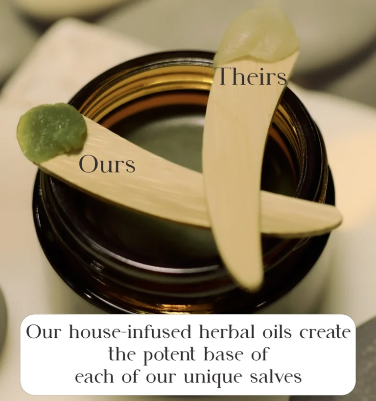 Herb infused salve comparison potent herb base