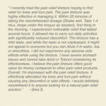 jamaRoots Pain Tincture customer review of tincture for natural pain relief